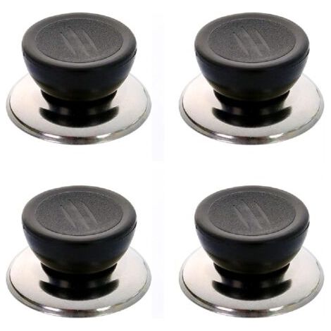 BUNTHAUS 4 Pièces，Bouton de Couvercle de Casserole，Remplacer Le Bouton，Poignée du Couvercle，Le Noir，Pour Poignées de Vouvercle en Verre (1/5)