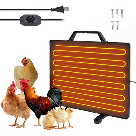Chauffage thermostatique pour poulailler 160 W, panneau chauffant pour volailles, plaque de température réglable de 0 à 99 °C pour poussins, poules et autres volailles. (1/5)