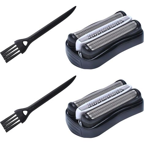 Lot de 2 têtes de rasage 32B compatibles avec les rasoirs électriques Braun Series 3 3090 cc 3050 cc 3040s 3020 340 320 avec pinceau de (1/5)