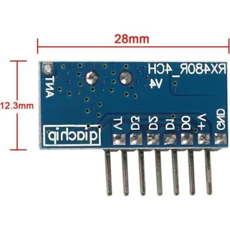 Décodeur RF 433 MHz 4 Canaux Sortie Sans Fil Pour Système Domotique Portail Éclairage Lot De 4 (1/4)