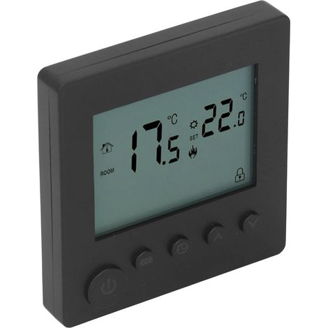 Intelligenter 4500-W-Thermostat mit Druckknopfsteuerung zur Warmwasserbereitung, geeignet für Zuhause, Büro, Hotel, 90–240 V Wechselstrom, Schwarz (1/5)