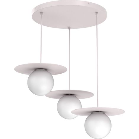 Suspension décorative cachemire et boules blanches 3xE27 15W Luminex (1/2)