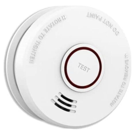 1 paquet détecteur de fumée alarme incendie 9V capteur photoélectrique alimenté par batterie détecteur de fumée facile à installer avec avertissement sonore léger (1/4)