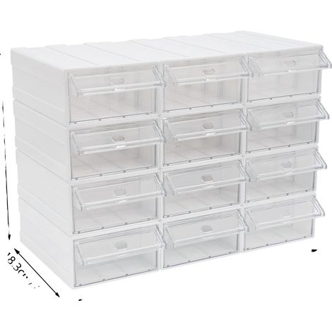 Organizzatore per scarpe, capacità 12 cassetti, struttura resistente, trasparente (1/2)