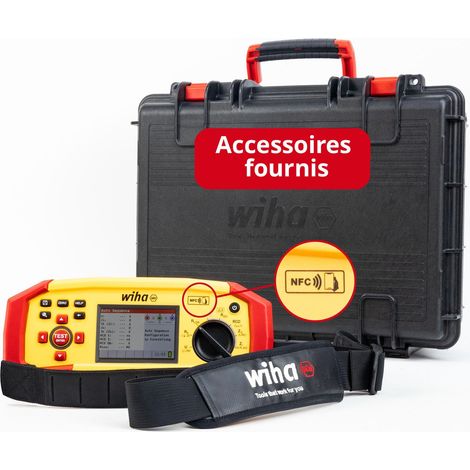 WIHA TESTEUR D'INSTALLATION MULTIFONCTION MFT ONE SET I APPAREIL DE MESURE SELON DIN VDE 0100 AVEC DOCUMENTATION NFC, TEST AUTOM