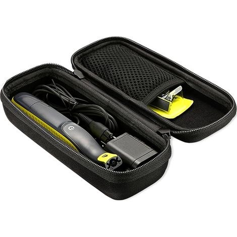 Étui de rangement avec conception résistante aux chocs et pochette pour accessoires adapté aux rasoirs électriques Philips OneBlade QP2520, QP2530, QP2620 et QP2630. (1/5)