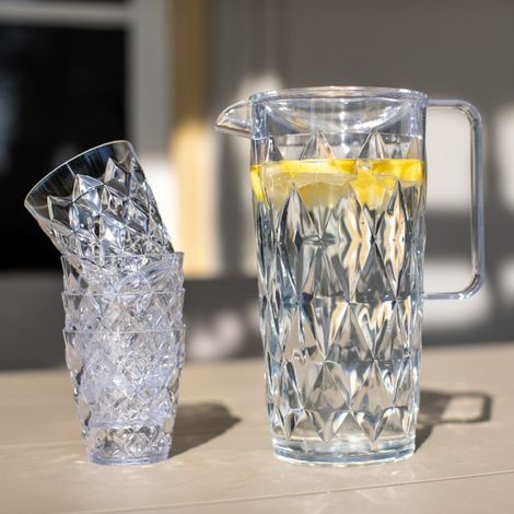Set Krug 1,6 l + 4 transparente Gläser - Kristall - Koziol (1/3)