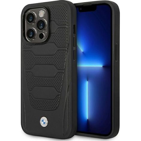 Coque BMW BMHMP14L22RPSK pour iPhone 14 Pro 6.1, motif sièges en cuir noir, compatible MagSafe. (1/5)