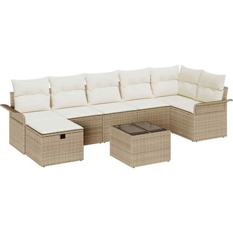 Maison Exclusive - Garten-Sofa-Set mit Kissen mit Speicher 8 pcs