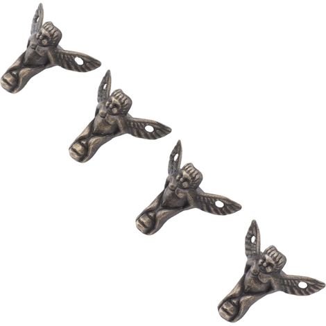 20 pieds de boîte en métal, en alliage de zinc, pour boîtes à bijoux en bois. (1/5)