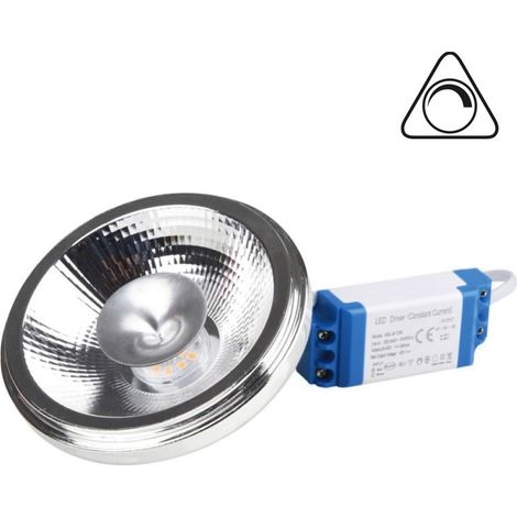 Ampoule LED AR111 12W - Dimmable - 24º - Driver externe - 1500lm - Blanc Chaud (1/3)