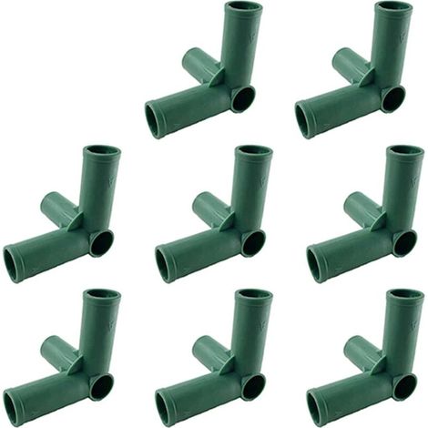 Lot de 8 connecteurs de cadre de jardinage en plastique de 19 mm pour serre, meubles, piquets de plantes, clôture, tuyaux pour supports de fleurs et cadres de serre