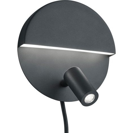 Trio Leuchten 222370232 Applique murale LED en métal Noir mat avec LED 6 W + 2,3 W, 222370231 (1/5)