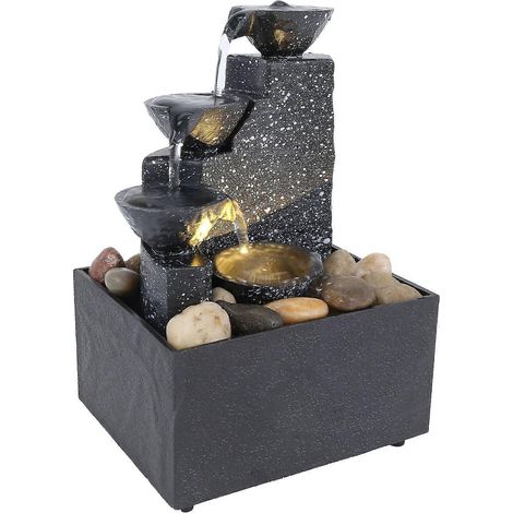 Fontaine de bureau/maison, petite fontaine porte-bonheur, ornement d'eau courante, décoration de jardin, cadeau artisanal