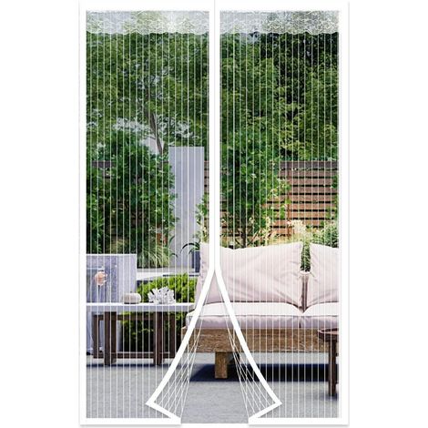 Magnetischer Fliegengitter Tür 120x200cm ohne Bohren, Insektenschutz Balkontür weiß (1/5)
