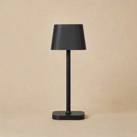 Lampe de Table Rechargeable Sans Fil Noire - Luminaire Portable au Design Épuré - PANGIVO (1/5)
