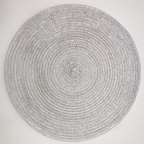 Set de table rond argenté 3030cm 1 pièce set de table pailleté adapté pour Noël fête de famille mariage décoration de table de vacances (1/5)