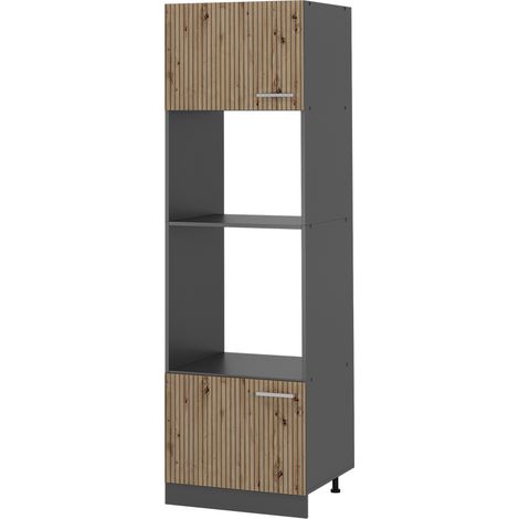 Armario para microondas R-Line, Roble artesanal, 60 cm, Vicco (1/5)