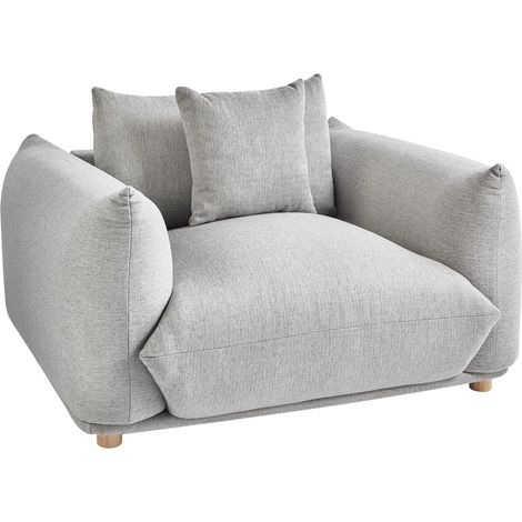 Armchair LUVOS Fabric Light Grey