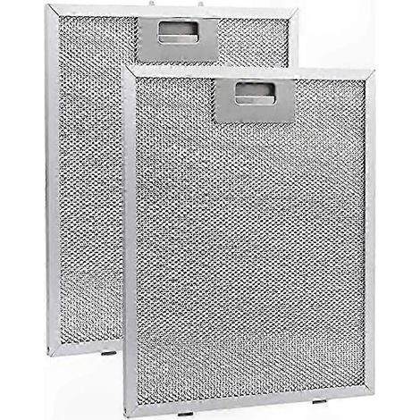 Filtres à graisse en maille d'aluminium, paquet de 2, de rechange pour hottes de cuisine, 26 x 32 cm (1/4)