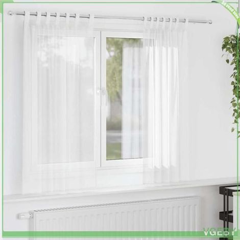 Rideaux en voile - FAFEISY - Voile - 2 pcs - Blanc - 140x175 cm (1/5)