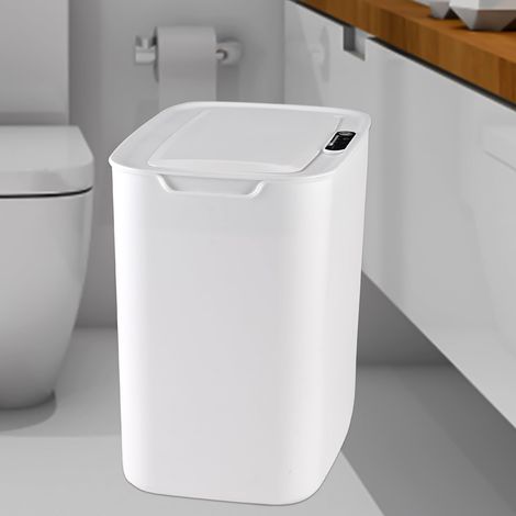 Poubelle à capteur 10 l - Poubelle automatique avec capteur - Poubelle électrique avec couvercle - Poubelle de salle de bain - Poubelle intelligente en plastique pour cuisine, salle de bain (1/5)