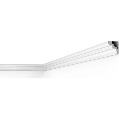 Moulure de plafond polystyrène 50 x 45 x 2000 – Résistante à l'humidité – Pour salles de bains et cuisines – 1 pièce – Decoflair (1/5)