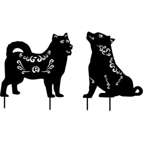 2pcs Ensemble de deux pièces pour deux chiens, jardin extérieur dogground plug - in, décoration évidée de la Cour (1/5)