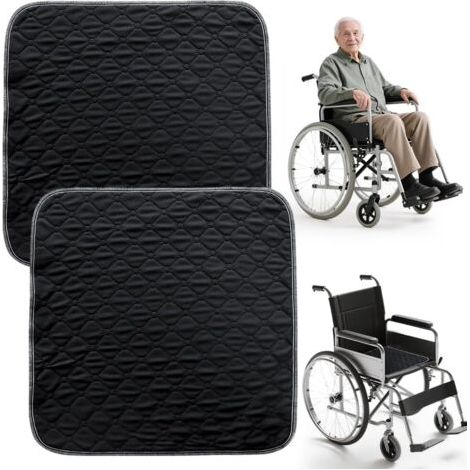 Lot de 2 coussins de chaise lavables pour incontinence - Lavables - 50 x 50 cm - Réutilisables - Pour fauteuil roulant, siège auto, canapé (1/5)