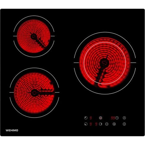 Cooktop - WEHIMO - Vitroceramic - 3 burners - 5500W - Black - 59x52 cm