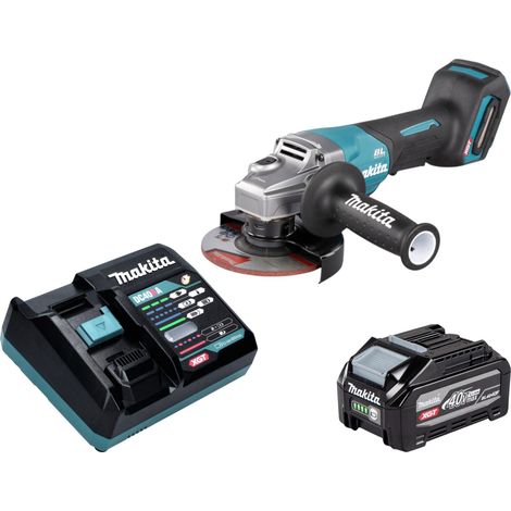 Amoladora angular a batería Makita GA 016 GU101, 40 V máx., 125 mm, sin escobillas + 1 batería de 4,0 Ah + cargador (1/5)