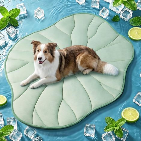Tappetino reversibile auto-rinfrescante per cani, coperta estiva lavabile per esterni, ideale per divano e pavimento (129x88 cm, verde) (1/2)