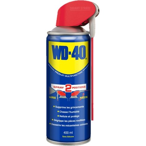 Wd-40 – Spray lubrifiant multifonctions 200 ml – Double position pour accès facile – Idéal pour espaces confinés – Application précise et rapide