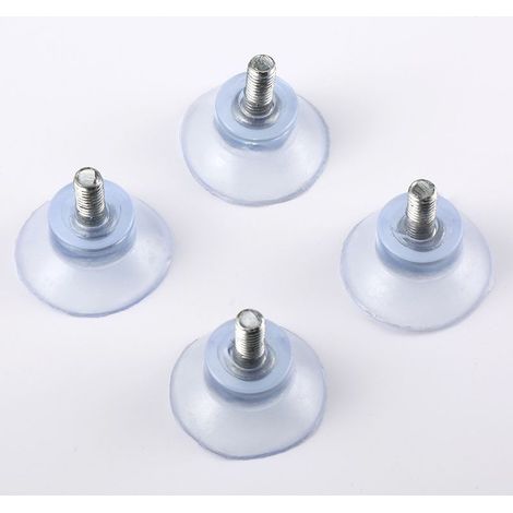 4 x ventouses Ø 32 mm avec filetage 6mm avec écrous transparent (1/5)