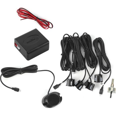 Kit d'assistance au stationnement avec radar de recul et alarme sonore, comprenant un capteur de stationnement et un avertisseur sonore. (1/5)