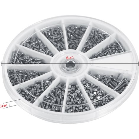 600 pièces de Kit de Vis et Écrous Miniatures M1 à M1.6 pour Montres et Lunettes - 12 Variétés (1/5)