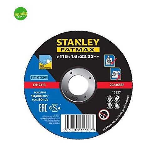 Disco taglio Stanley inox ø115 x 1,6 x 22,23 mm