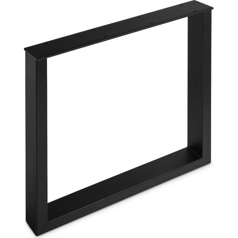 2er Pack - Tischgestell TAB Stahl schwarz matt Profil 80 x 40 mm (Höhe: 720 mm / Tiefe: 700 mm)