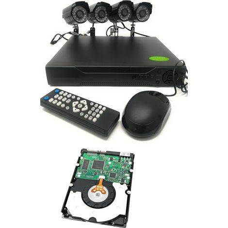 TEMPO DI SALDI Kit Videosorveglianza Dvr 4 Canali + 4 Telecamere Infrarossi + Hard Disk 500 Gb (1/4)