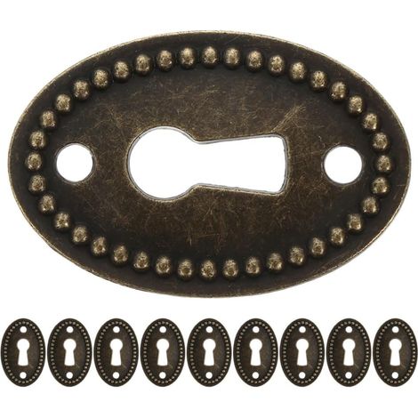10 plaques de recouvrement ovales en alliage zinc pour serrure (1/5)