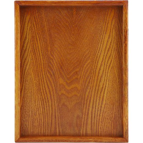 Plateau de Service Rectangulaire en Bois Solide, Assiette Multifonction pour Steaks, Fromages et Apéritifs, Support de Présentation Alimentaire pour Fêtes et Repas à la Maison (30 24cm) (1/5)