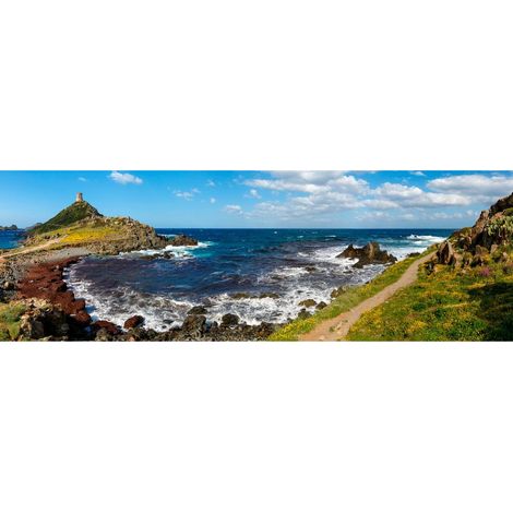 Tableau sur toile île Corse 45x135 cm - Impression sur Toile Murale Décorative - Image imprimée en HD sur Toile - Toile sur Châssis en Bois FSC - Fabriqué en France (1/4)