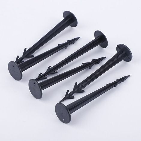 Lot de 100 Piquets d'ancrage en Plastique Noir 12 cm résistants aux UV-LIAIKI (1/5)