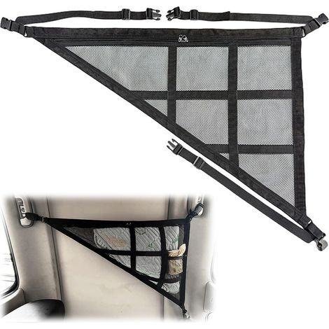 CCYKXA  Double-Layer Car Roof Storage Net, Triangle Car Roof Storage Net, Universal Car Ceiling Luggage Net Bag for Car Jeep Van SUV Car Trunk Net, Black, 70x50cm (1/5)