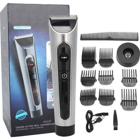 Tondeuse à cheveux électrique avec affichage numérique et lame en céramique, interface USB (1/5)