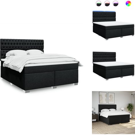 Boxspringbett mit Matratze Schwarz 180x200 cm Stoff - Boxspringbett - Boxspringbetten - Bett - Betten (1/5)