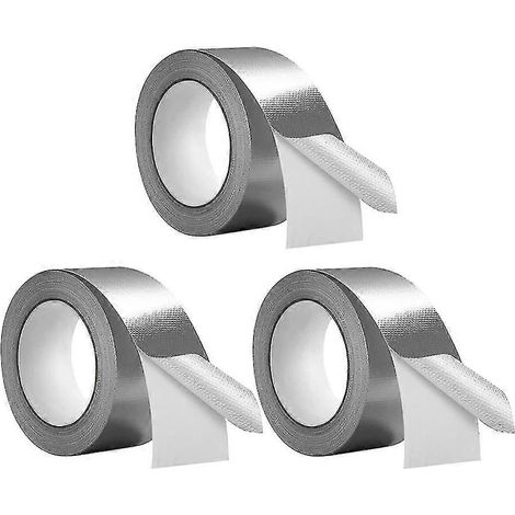Ruban adhésif en fibre de verre et feuille d'aluminium (épaisseur 5,9 mil), adhésif isolant haute température pour conduits métalliques (1/5)