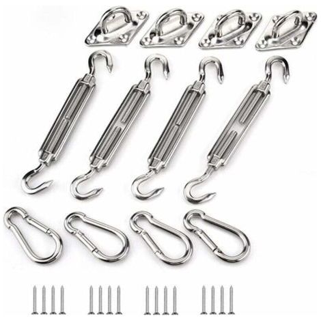 Stainless Steel Shade Sail Fixing Kit, Triangle and Rectangle Fixing Accessories (1/5)