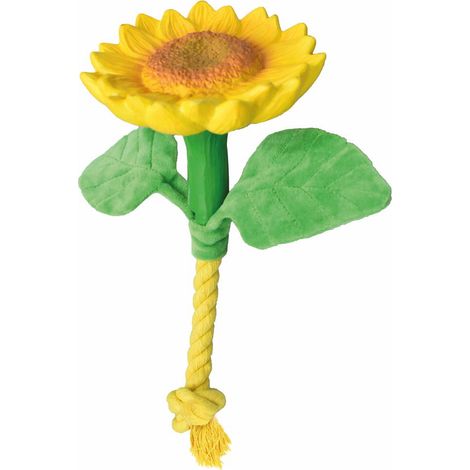 Gioco in lattice e corda con effetto sonoro Veggy Toys modello Girasole per cani