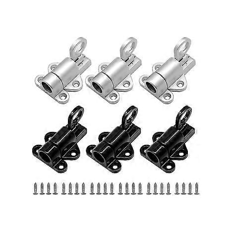 Automatisches Türschloss, 6-teiliges Set aus Aluminium-Tür- und Fensterschlössern mit kleinem, dickem Riegel, Schraub- und Federriegel für Fenster- und Türsicherheitsringe
